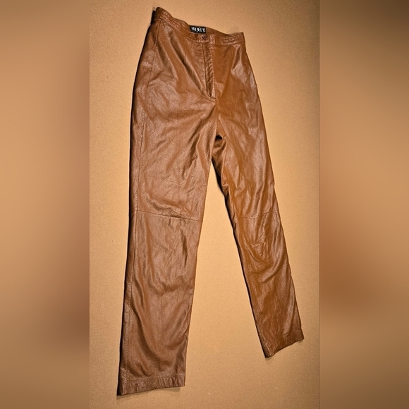 Mixit Pants - Mixit brown leather pants